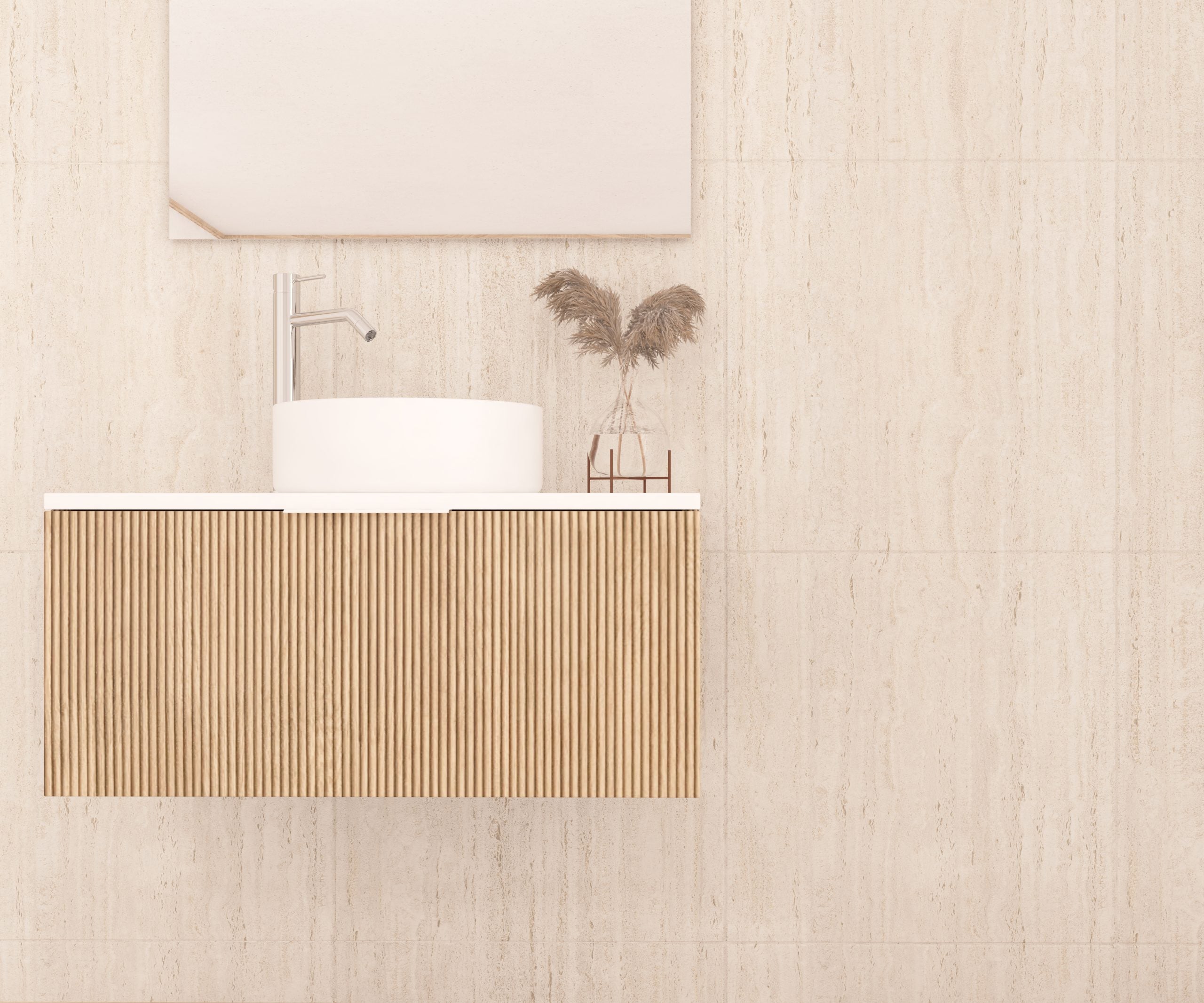 Ensemble de meubles de salle de bain Emene OPOSSÉ Blanc 80 cm + vasque - 2
