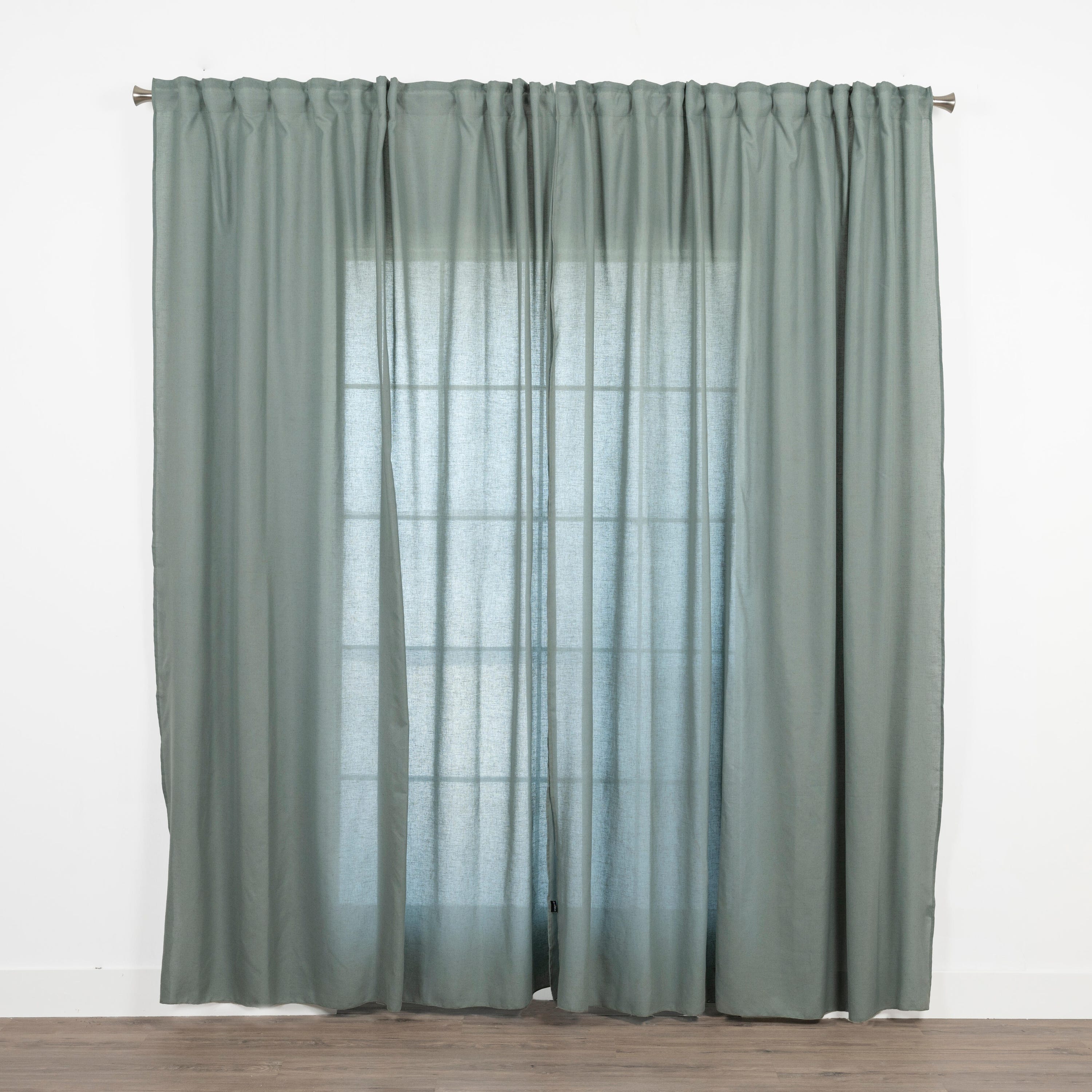Zasłona z taśmą marszczącą Ayden INSPIRE gładki zielony 200x270cm - 9