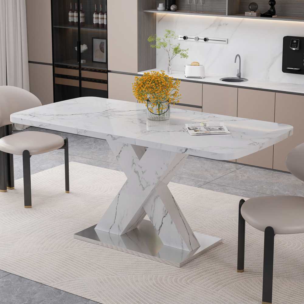 Table En Marbre Blanc – 120 X 60 Cm – Pour Extérieur, Terrasse Ou Intérieur – Occasion