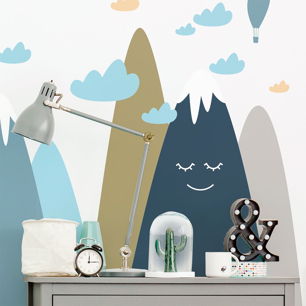 Vinilo niño escandinavo de montaña devika - adhesivo de pared - revestimiento sticker mural decorativo - 100x150cm - 3