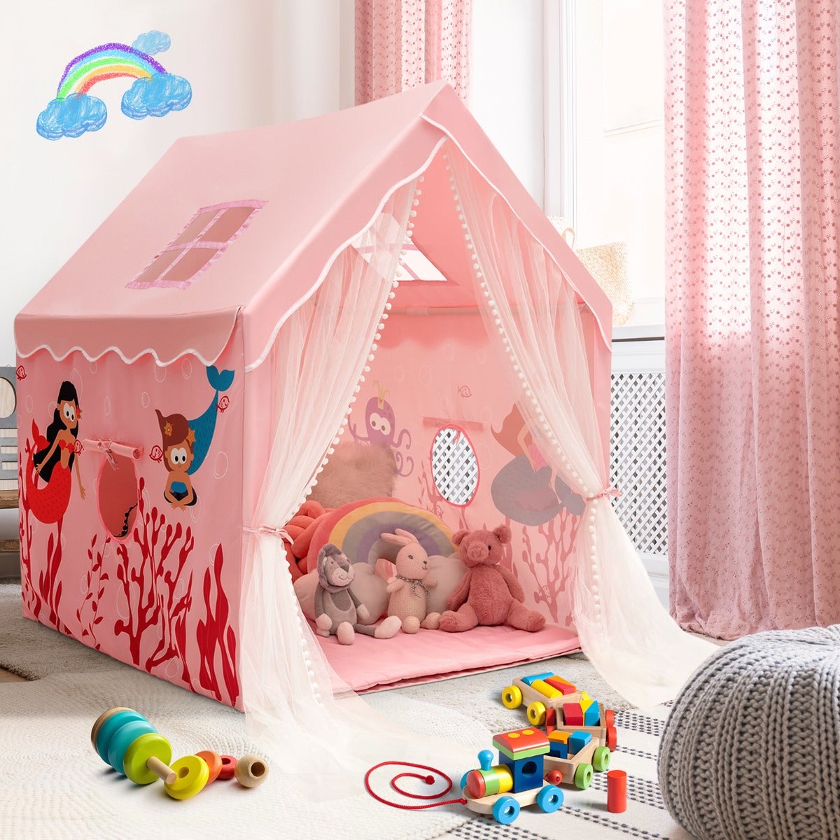 Tienda De Campaña Infantil De Policía – Carpa De Juegos Para Interior Y Exterior Con Ventanas Y Bolsa De Transporte