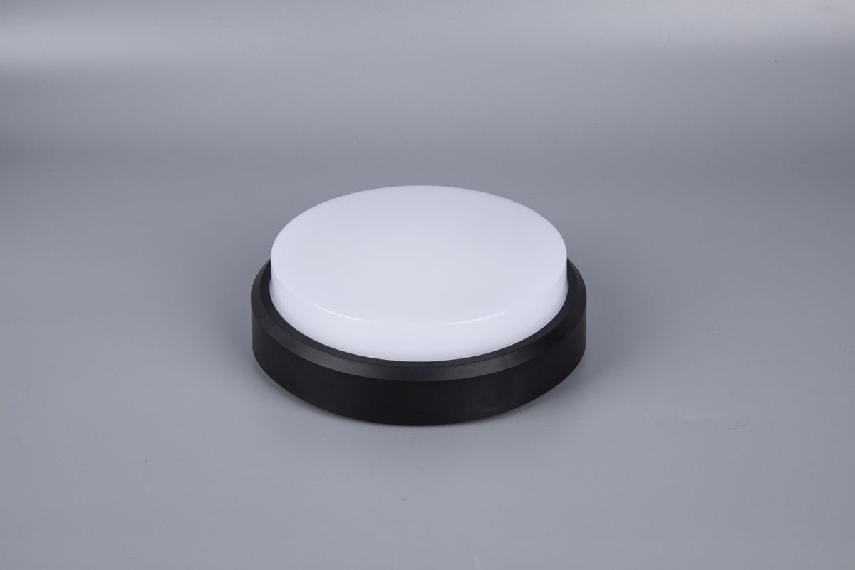 Czarna lampa ścienna 21 x 21 x 5 cm, 1 sztuka, 30 W, 4000 K, światło neutralne, akrylowa, duża okrągła lampa sufitowa LED, wodoodporna