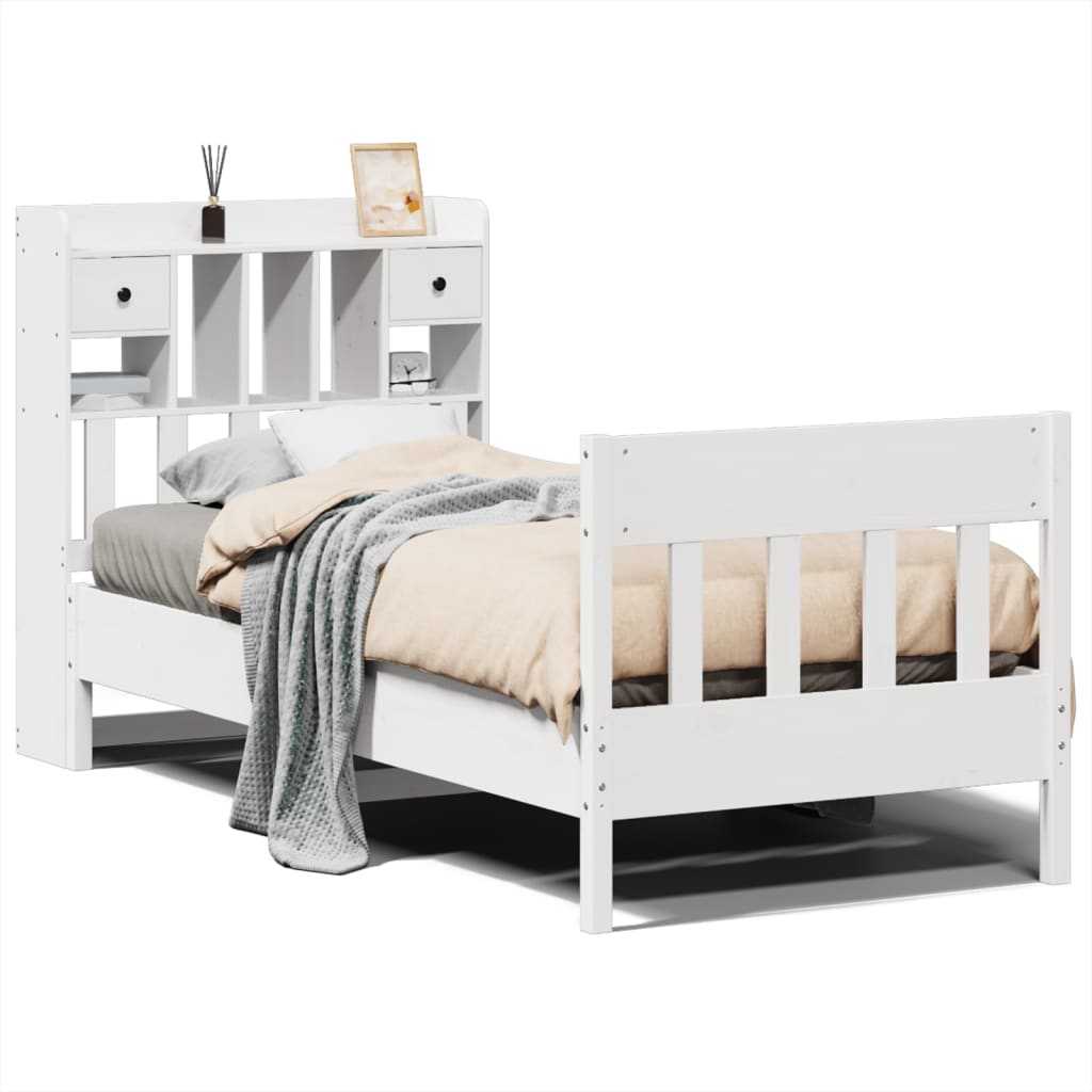 Cadre De Lit Avec Tiroirs Sans Matelas Blanc 90x190 Cm - Cadre De Lit Avec Tiroirs Sans Matelas Blanc 90x190 Cm Cadre De Lit Lit Double Meuble De Chambre Rangement Sous Lit Design Moderne 86638118