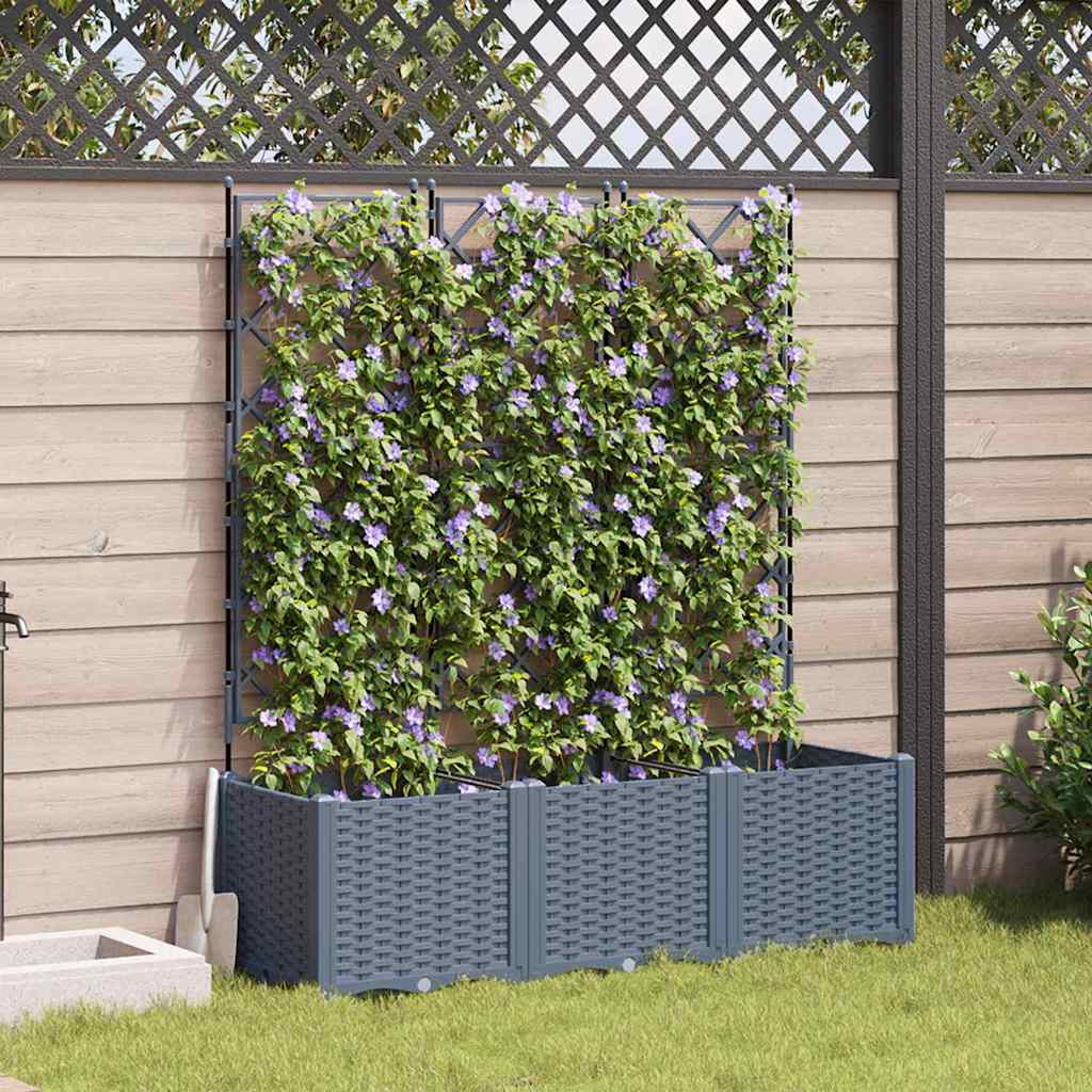 Doniczka ogrodowa 3 pcs Jasnoszary 120 x 40 x 143 cm vidaXL