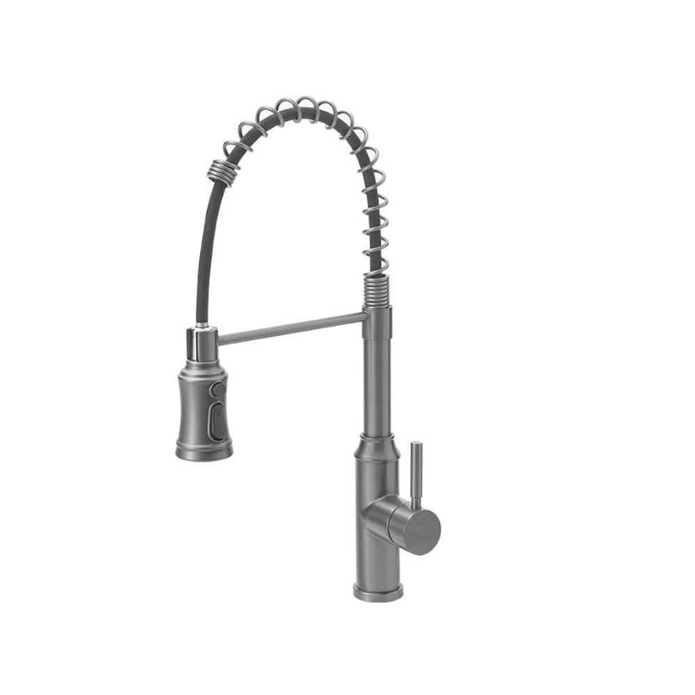 Złota wyciągana bateria kuchenna z mieszaczem - 3 tryby natrysku - Jednouchwytowa bateria kuchenna z mieszaczem - Bateria mieszająca wodę ciepłą i zim