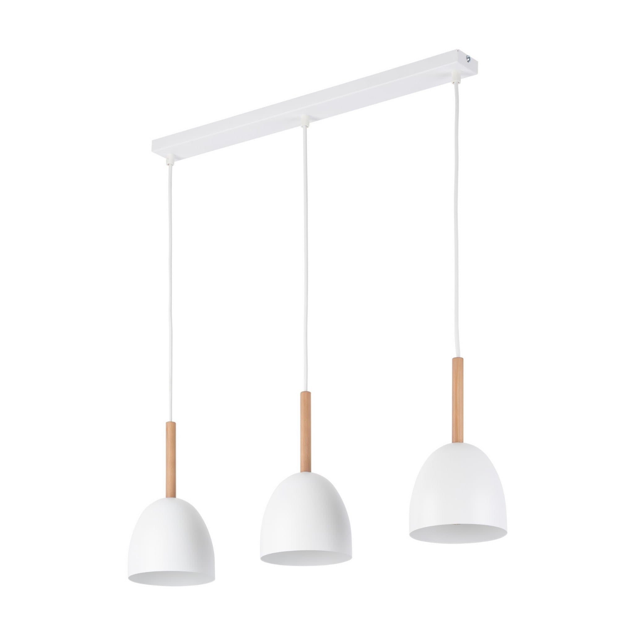 Lampa wisząca Nord biała jasne drewno 3xE27x15W wym: 130 x 13 x 68 cm metal TK Lighting
