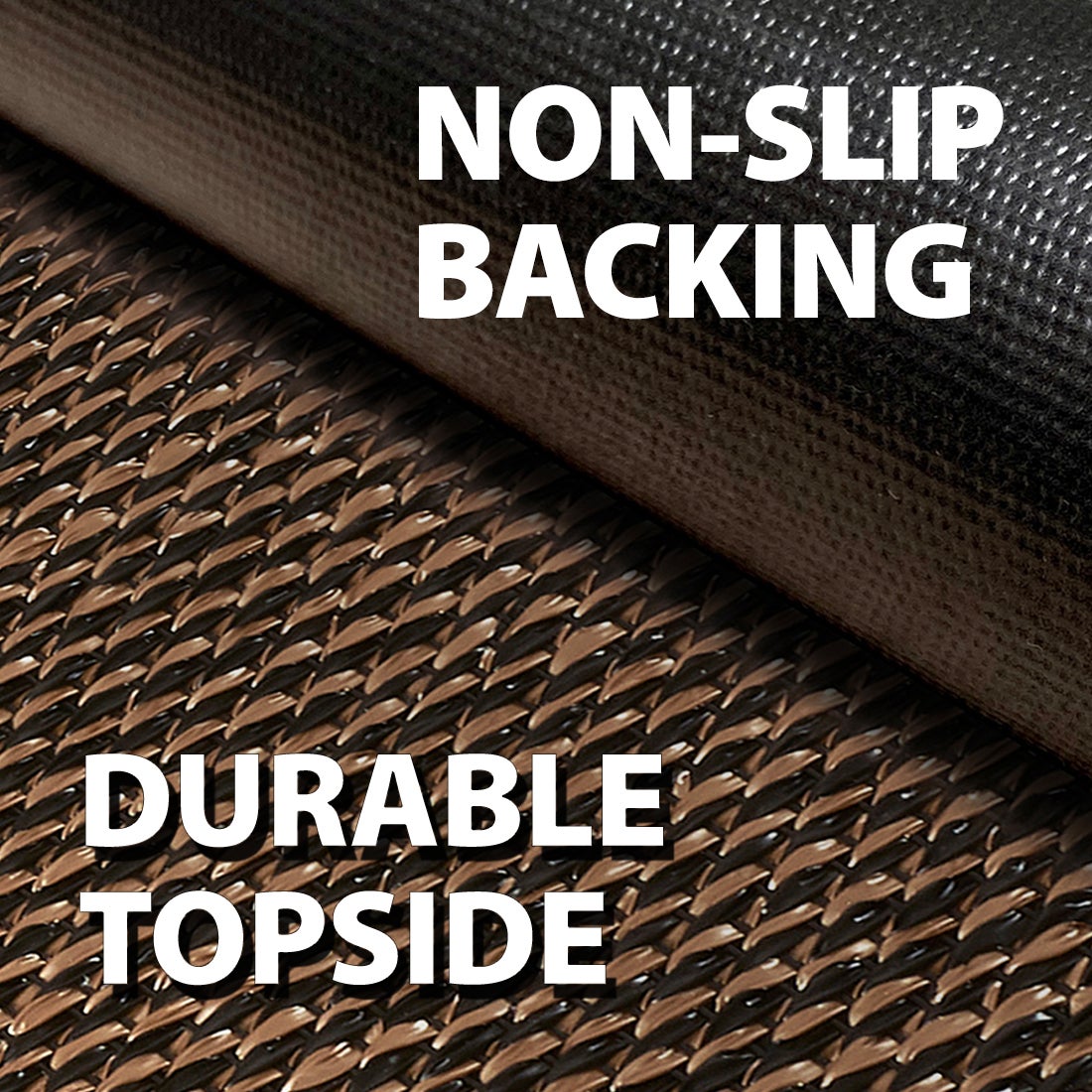 Moqueta, suelo vinilo rollo, alfombra oficina Premium, alfombra sisal sintético , Lavable antideslizante y resistente Marrón-Negro 200X350 cm - 5