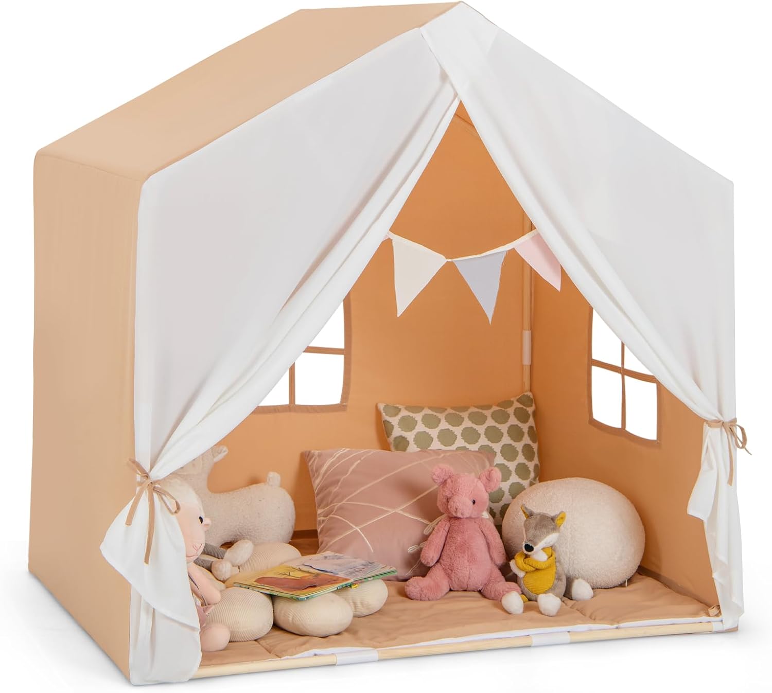 Gran tienda de campaña para niñas princesa, tienda de campaña para niños castillo para niños en interiores y exteriores | Diseño estilo americano, edad 3-8 | Instrucciones detalladas | Paquete