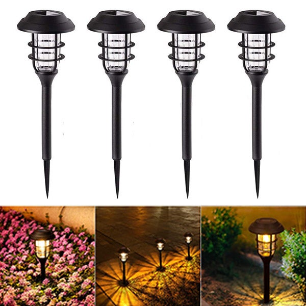 4 lampy solarne, zewnętrzne lampy LED do trawnika, oświetlenie krajobrazu, oświetlenie gruntowe