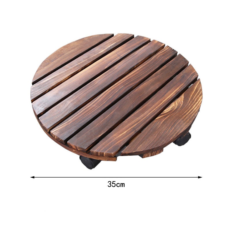 KADAX Lot De 3 Roulettes Pivotantes Pour Plantes – Plateau Rond 29,5 Cm En Bois Massif – Déplacement Facile Et Protection Sol
