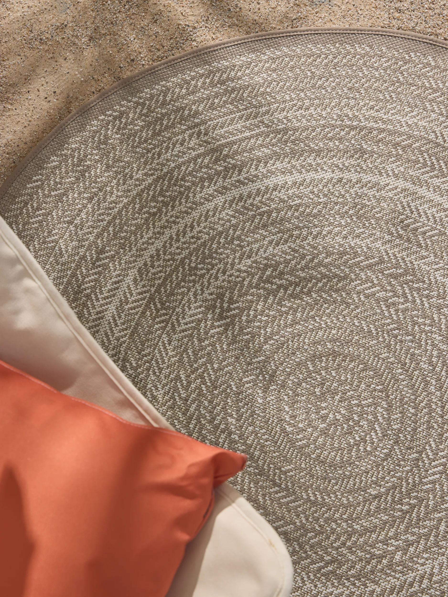 BENUTA - Tapis d'extérieur & intérieur rond Metro crème/taupe ø 120 cm rond - 3