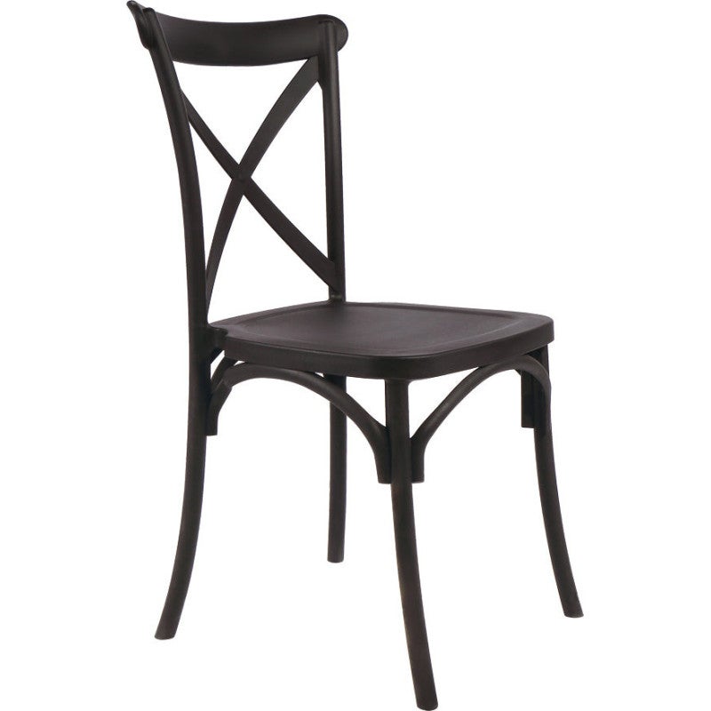Lot de 4 chaises noires style BISTROT en résine polypropylène - 8
