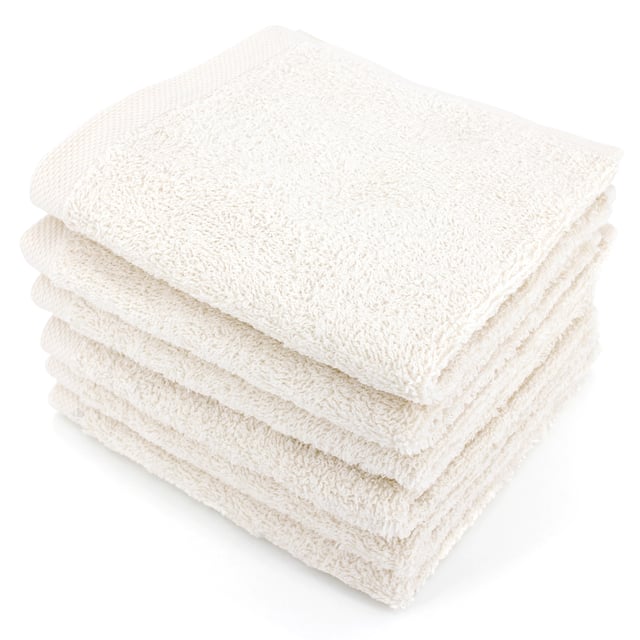 Lot de 6 serviettes invité 30x50 cm ALPHA ivoire