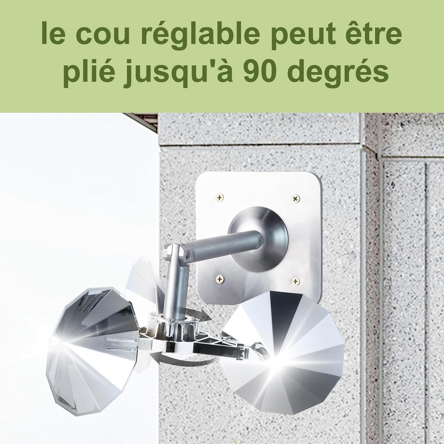 Répulsif anti-pigeons pour balcon, réflecteur à 360°, base en aluminium, répulsif anti-pigeons pour jardin, toit et balcon - 3