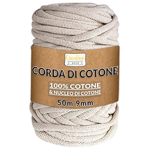 Corda Di Cotone Per Macramè 8mm X 20m - Filo Naturale Per Piante Sospese, Fai Da Te E Decorazioni Boho - Foto 5