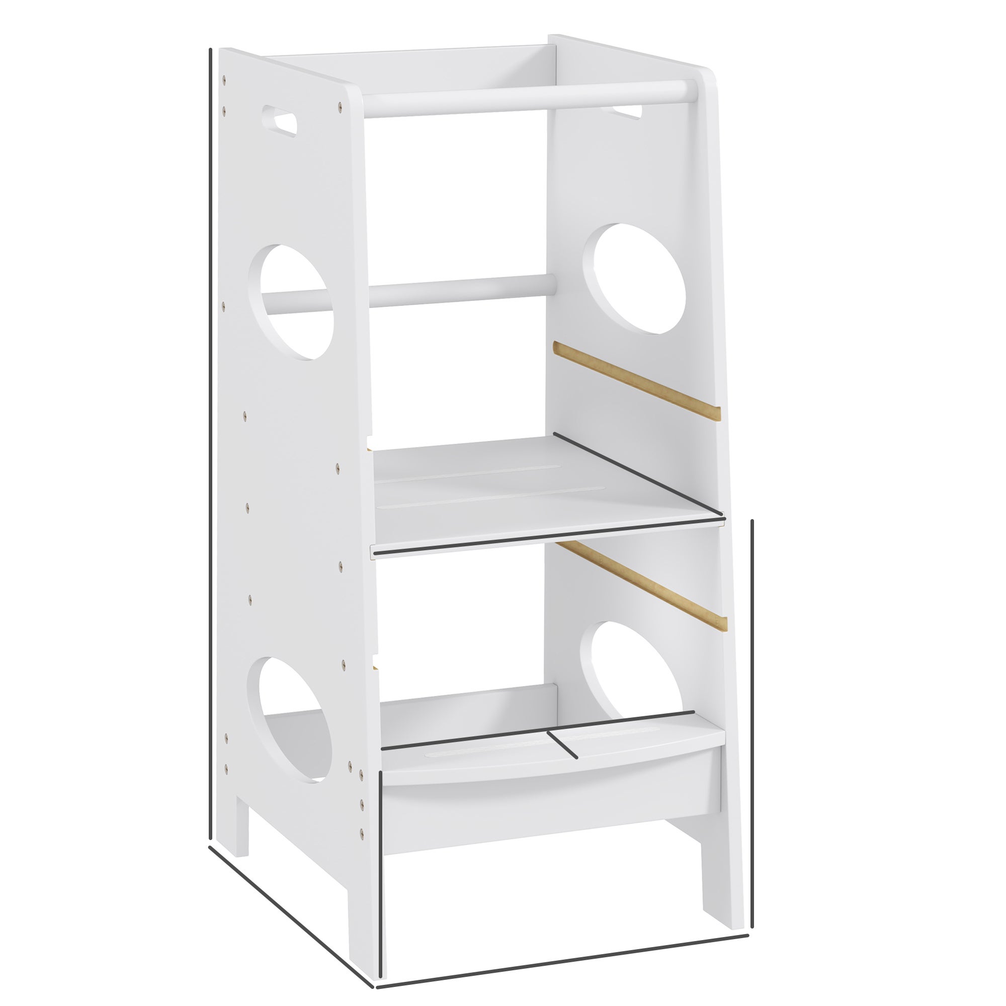 Torre de Aprendizaje HOMCOM MDF Gris 40x50x90 cm - 4