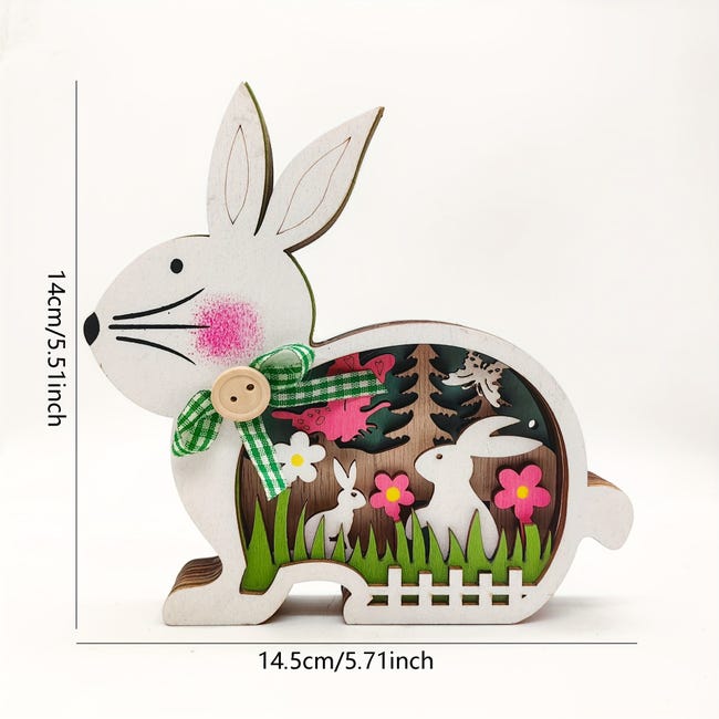 Decorazioni Pasquali Conigli In Legno - Ornamenti Per Interni Ed Esterni, Idee Regalo - Foto 11