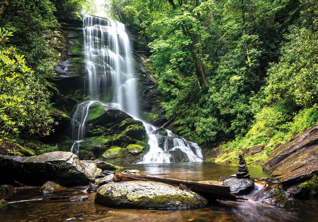 Papel pintado fotografia panorámica cascada naturaleza paisaje bosque 254x184 cm - incluye cola - moderno salon dormitorio papel no tejido