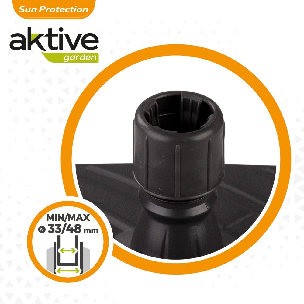 Base para sombrilla cuadrada antracita Ø33-48 mm Aktive - 5