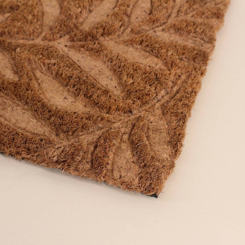 Paillasson de marche coco embossé feuillages 25x75cm - Ornami - 4
