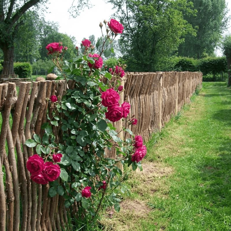 Panneau cloture noisetier en tressage vertical - H75 X L 180 cm - 2
