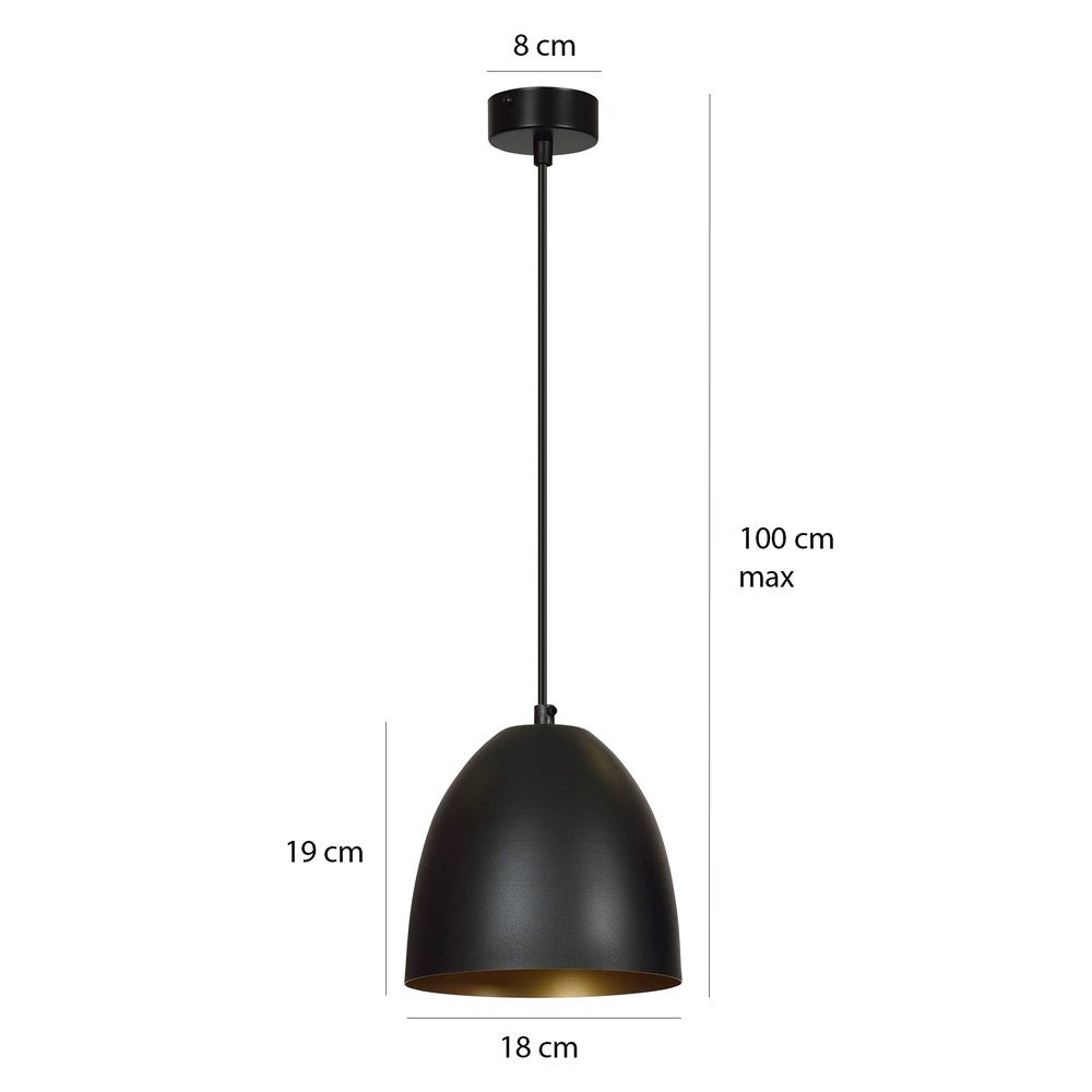 Lampa sufitowa Jonix z białym abażurem i złotym wnętrzem 1xE27 ø18cm - 7