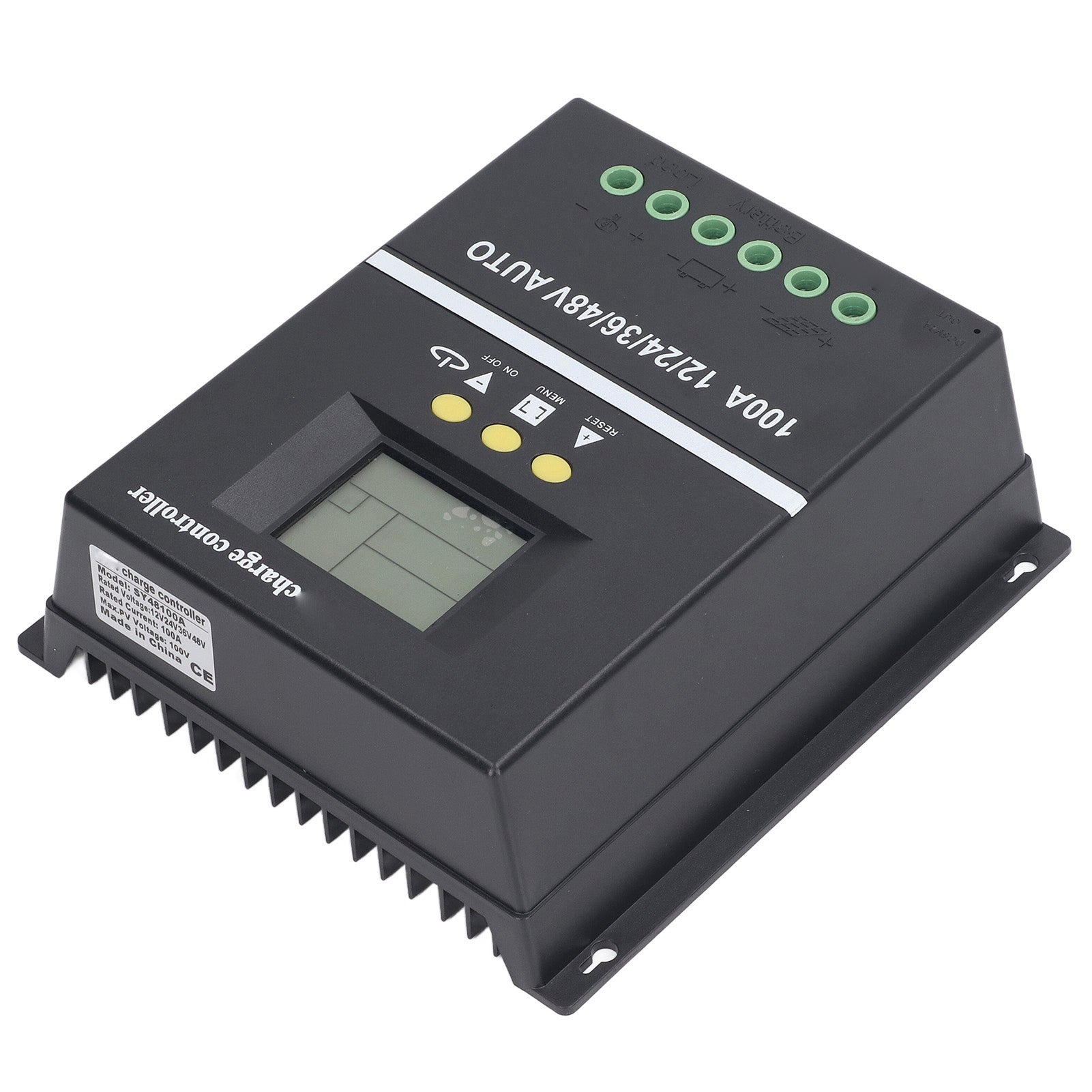 Controlador de carga solar MPPT, porta USB dupla, ecrã LCD retroiluminado, regulador adaptativo para painéis solares de 12V, 24V, 36V e 48V - 8