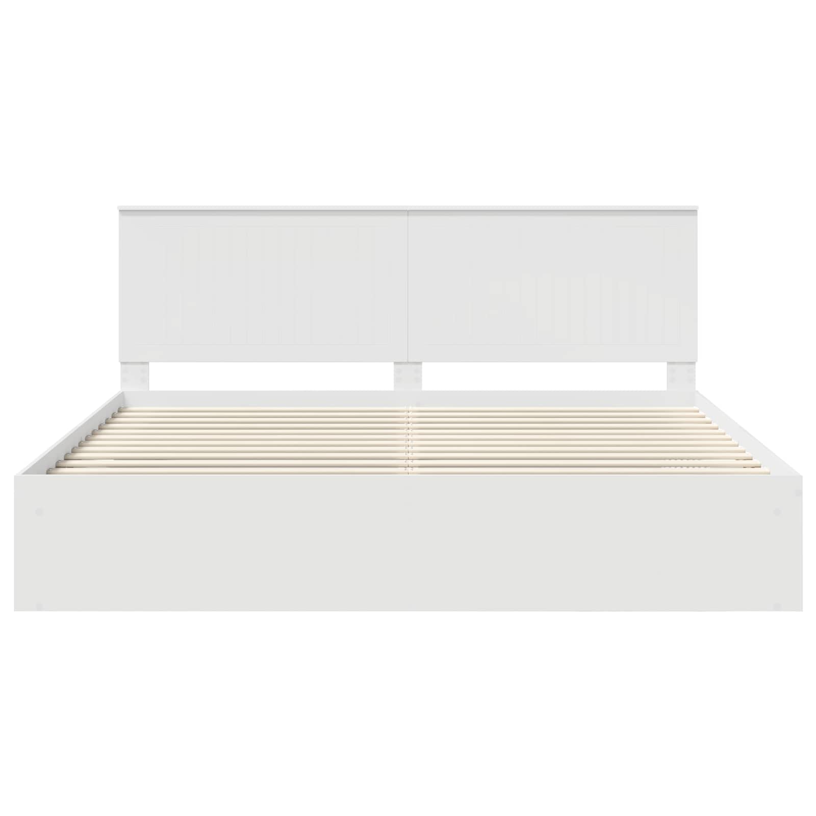 Cadre de lit blanc en bois de pin massif pour la chambre, 200 × 200 cm - 7
