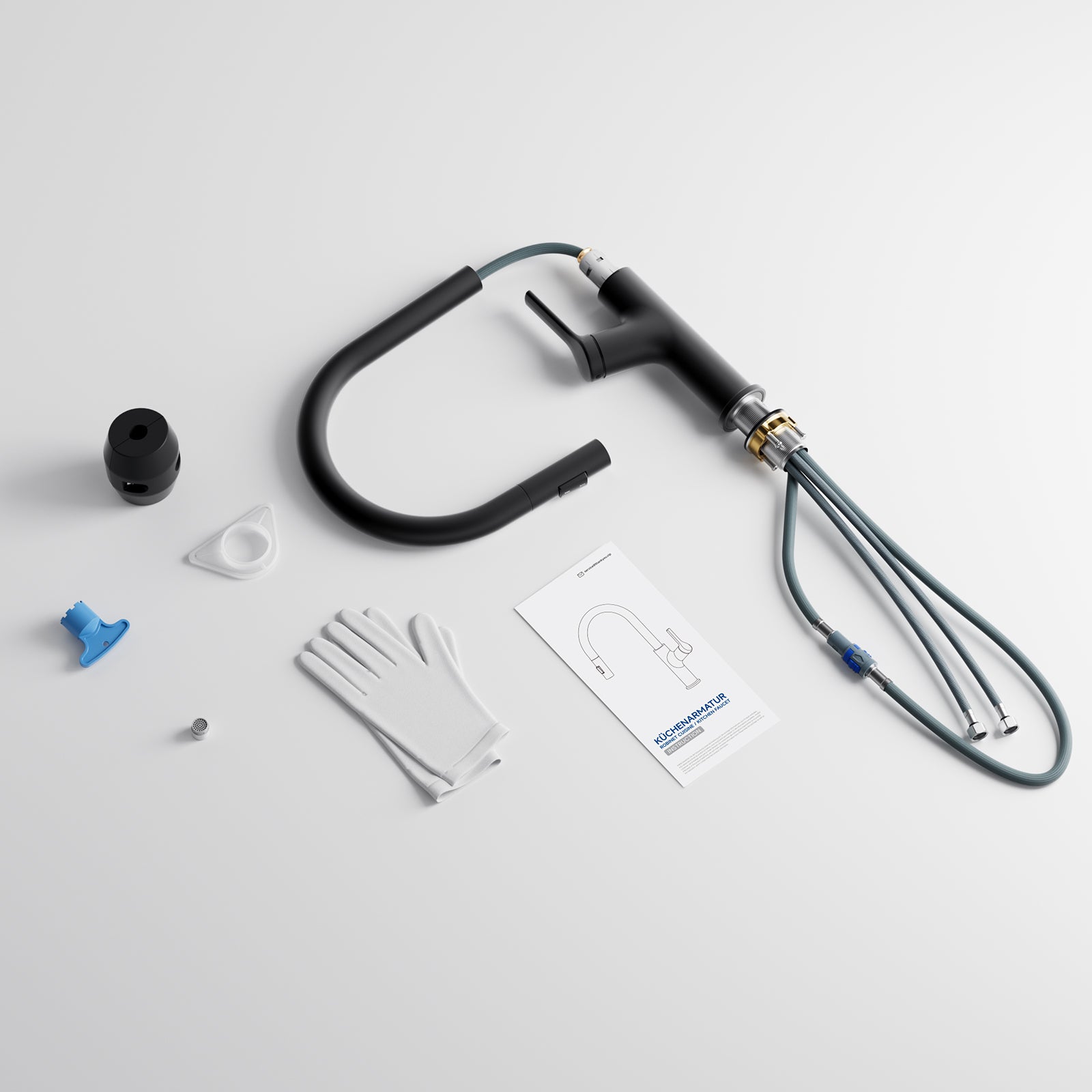 Cecipa max Mitigeur Cuisine avec Douchette Extractible Rotatif à 360°Robinet Cuisine avec 2 Modes de Pulvérisation Robinet Evier Inoxydable Noir - 8