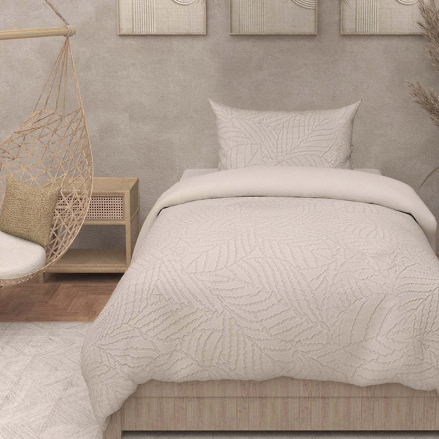 Parure housse de couette 3D microfibre 140x200 cm MAYA lin, par Soleil d'Ocre