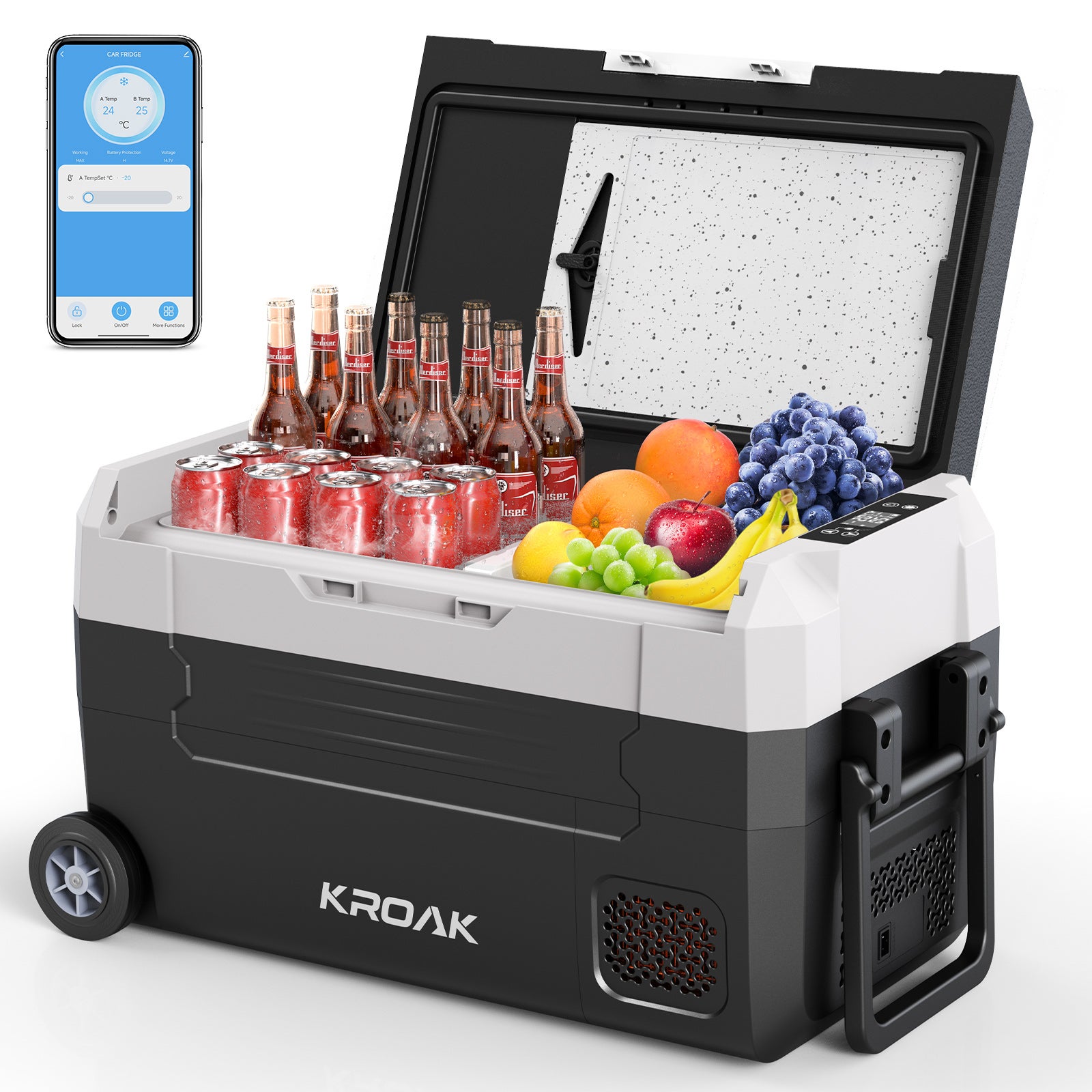 AAOBOSI Frigo Portatile,Frigo Auto,Frigorifero Portatile 50L per Conservare Bevande E Alimenti