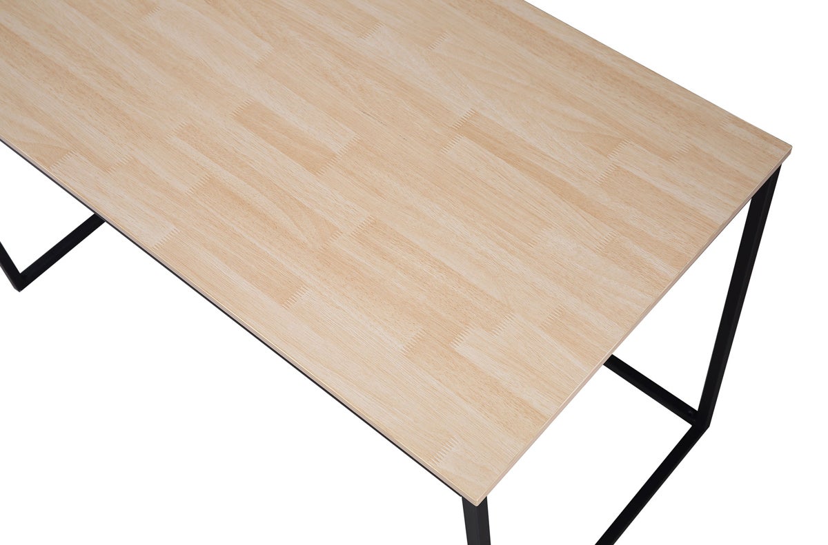 Table De Bureau En Bois Coloris Chêne Nordique / Noir - Longueur 120 X Profondeur 60 X Hauteur 75 Cm - 3