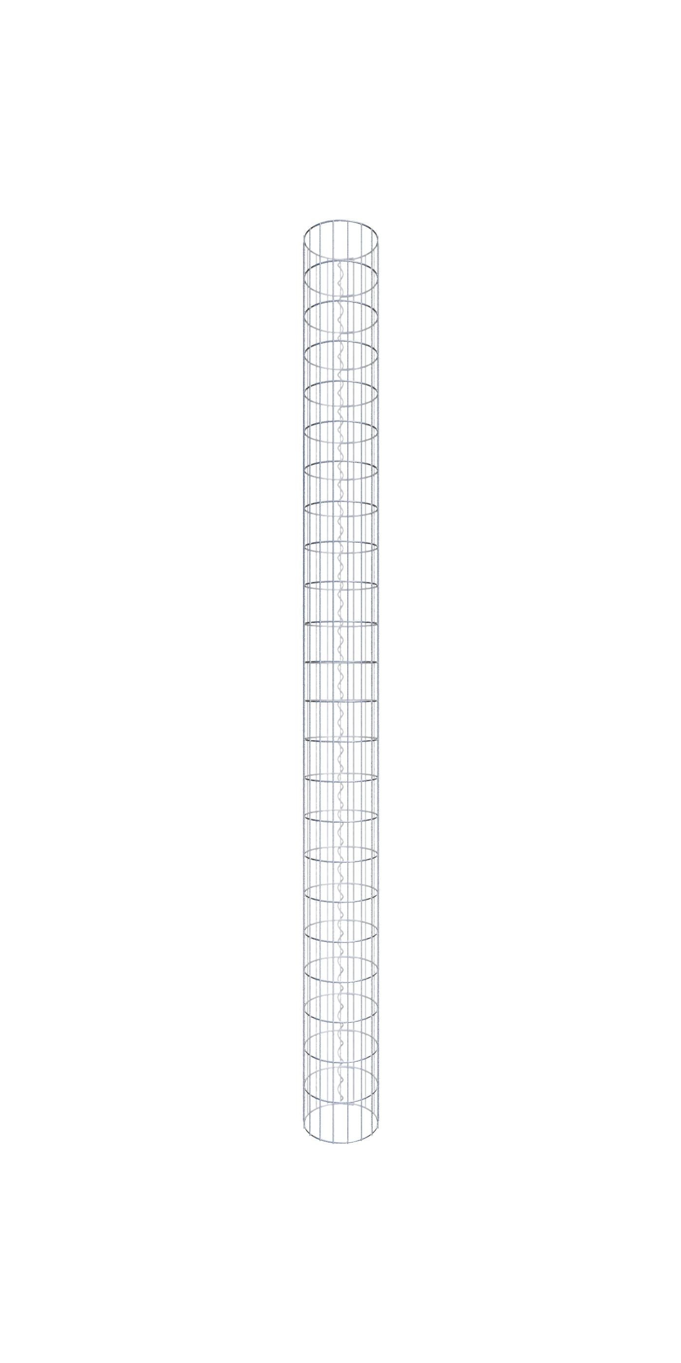 Kolumna gabionowa okrągła, średnica 27 cm, wysokość 230 cm, rozmiar oczek 5 cm x 10 cm