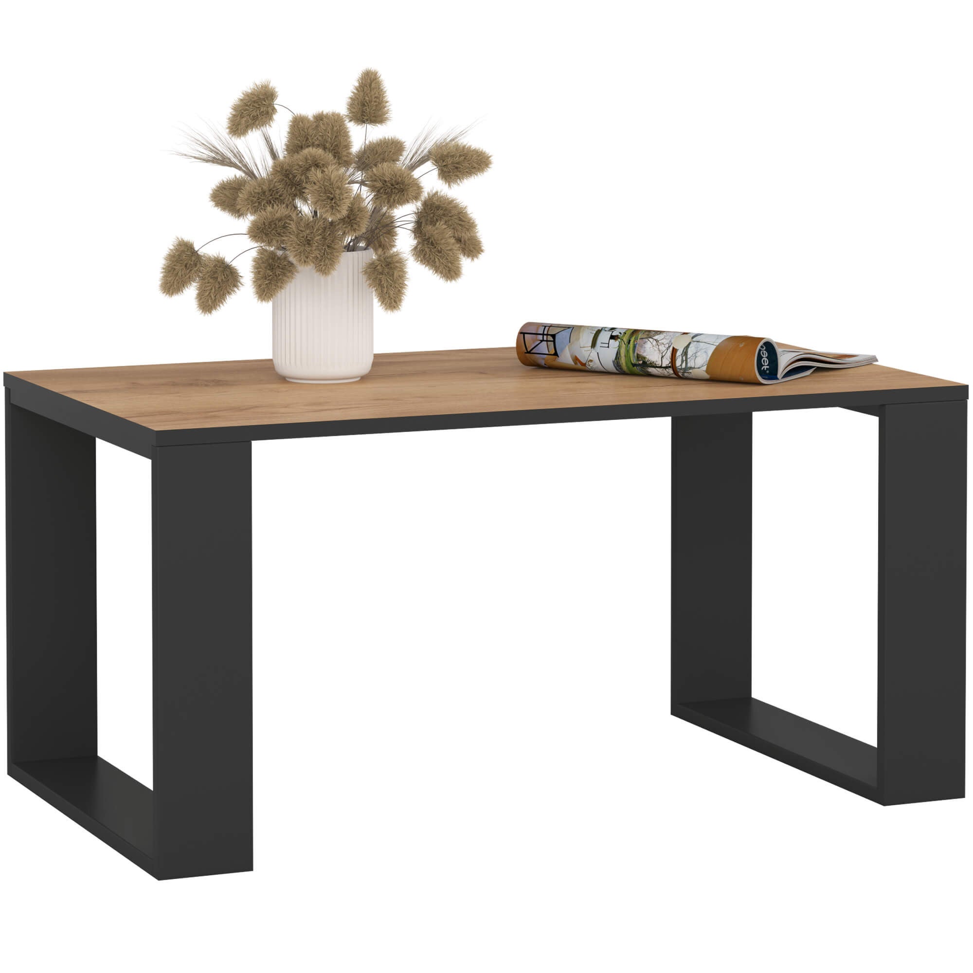 Stolik kawowy AKORD NOX Dąb Craft 92 cm nogi kolor Czarny 92x53x45 cm