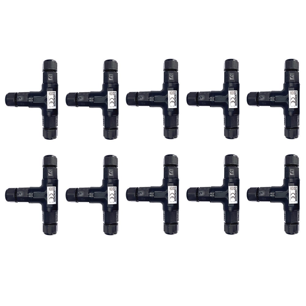10x Mufa hermetyczna konektor kablowy, IP68, trójnik, 0.5-2.5mm², 16A, 250V HOROZ