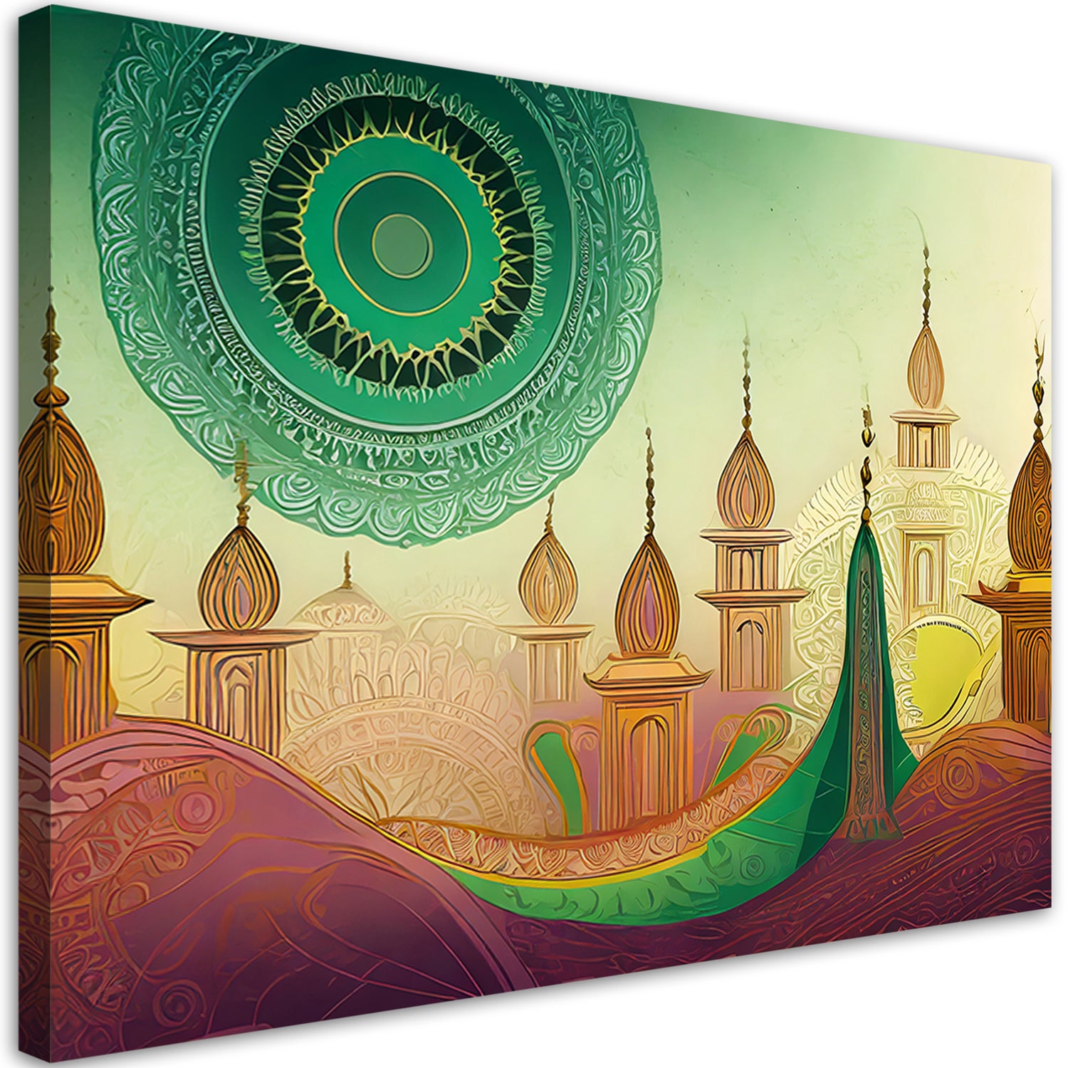 Obraz na płótnie, Mandala miasto islamskie 90x60