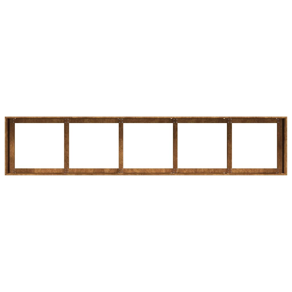 Jardinière rouillée 200x40x40 cm en acier corten - 6