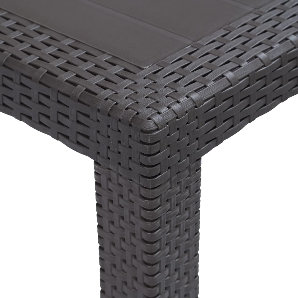 Maison Exclusive - Tavolo da Giardino Marrone 220x90x72 cm Plastica Stile Rattan - 3