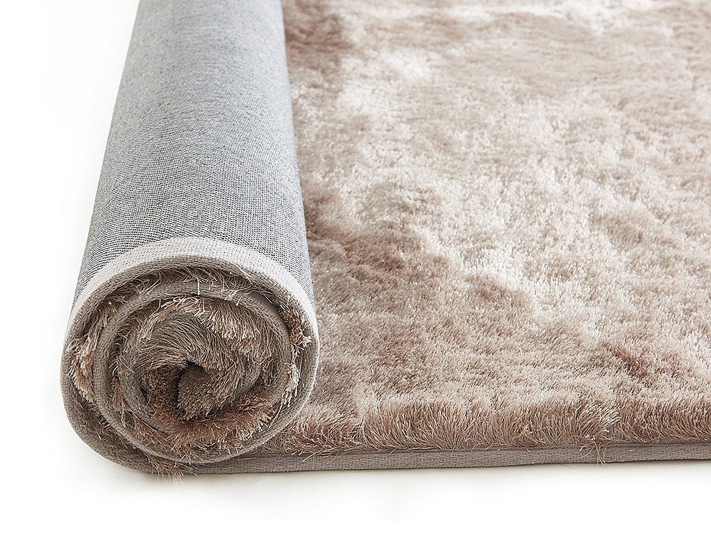 Tapis shaggy à poils longs ultra doux - 160 x 230 cm - Taupe reflet beige - DOLCE - 2
