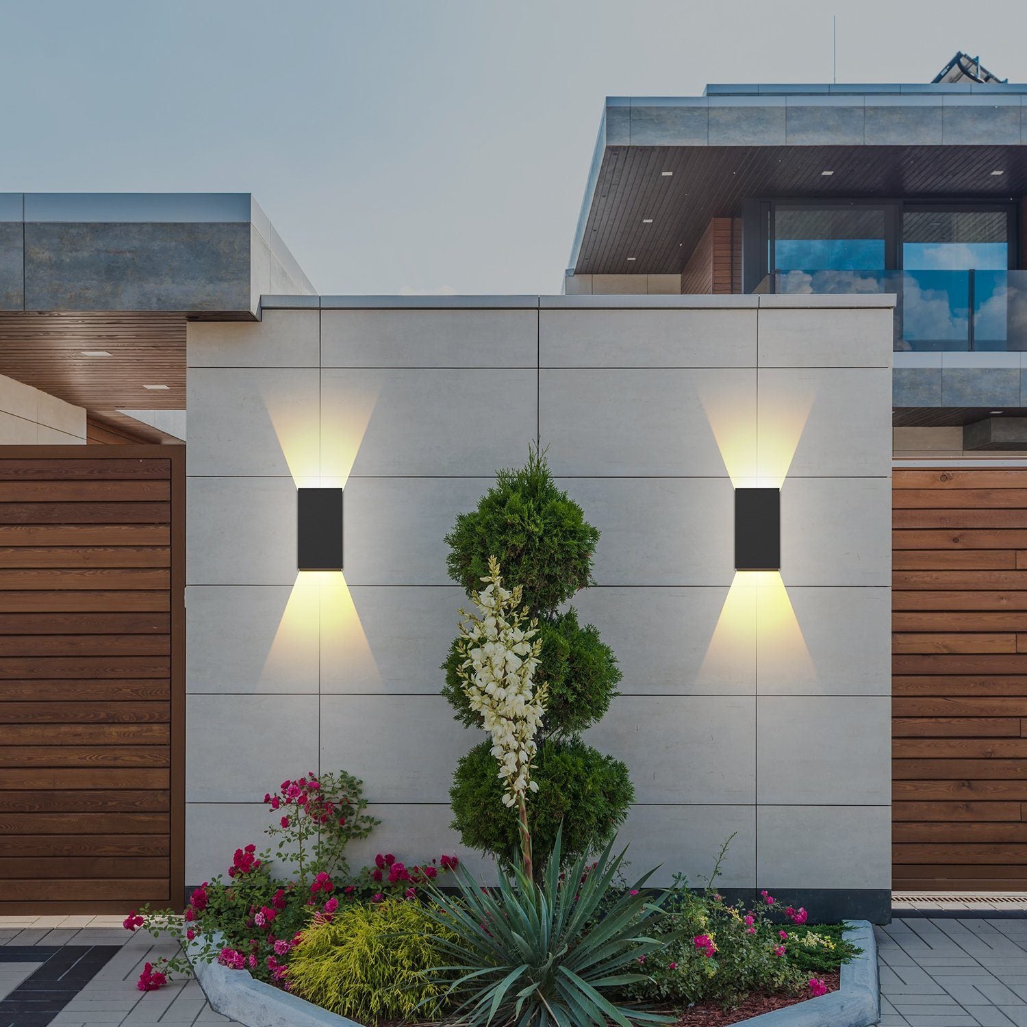 NETTLIFE Pack 2 Iluminação de Parede LED Exterior e Interior Preta IP65 5W Branco Quente 3000K - 8