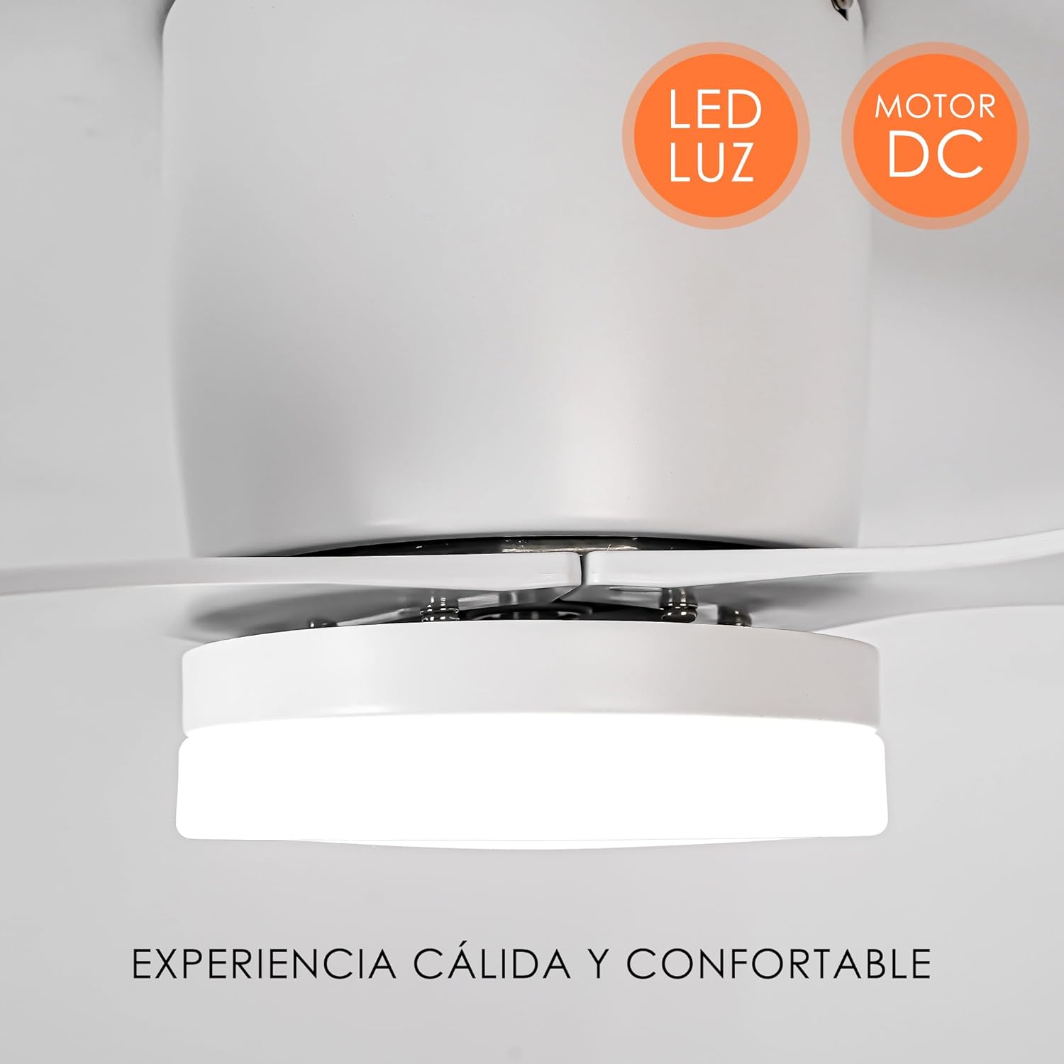 Parrot Uncle Ventilador de Techo ABS con Luz LED 24W, 6 Velocidades, 3 Aspas 132 cm de Diámetro, Función Verano-Invierno, Temporizador, Blanco - 7