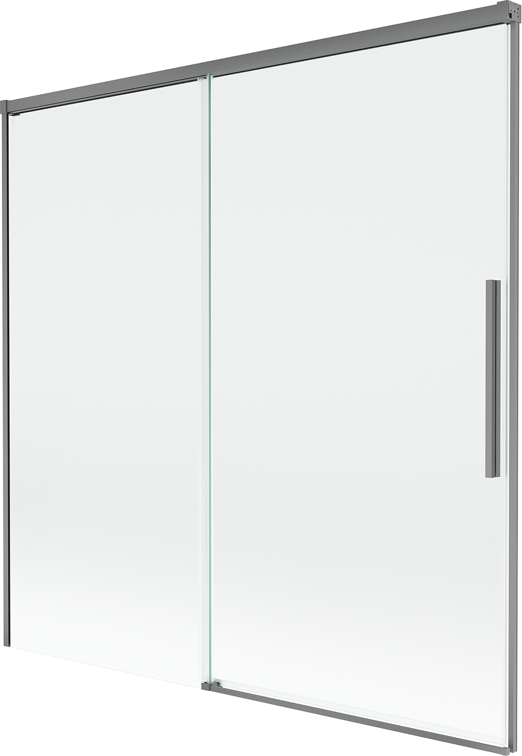 Mexen Rox parawan nawannowy 2-skrzydłowy rozsuwany 160 x 150 cm, transparent, gun metal - 8C9-160-001-95-00