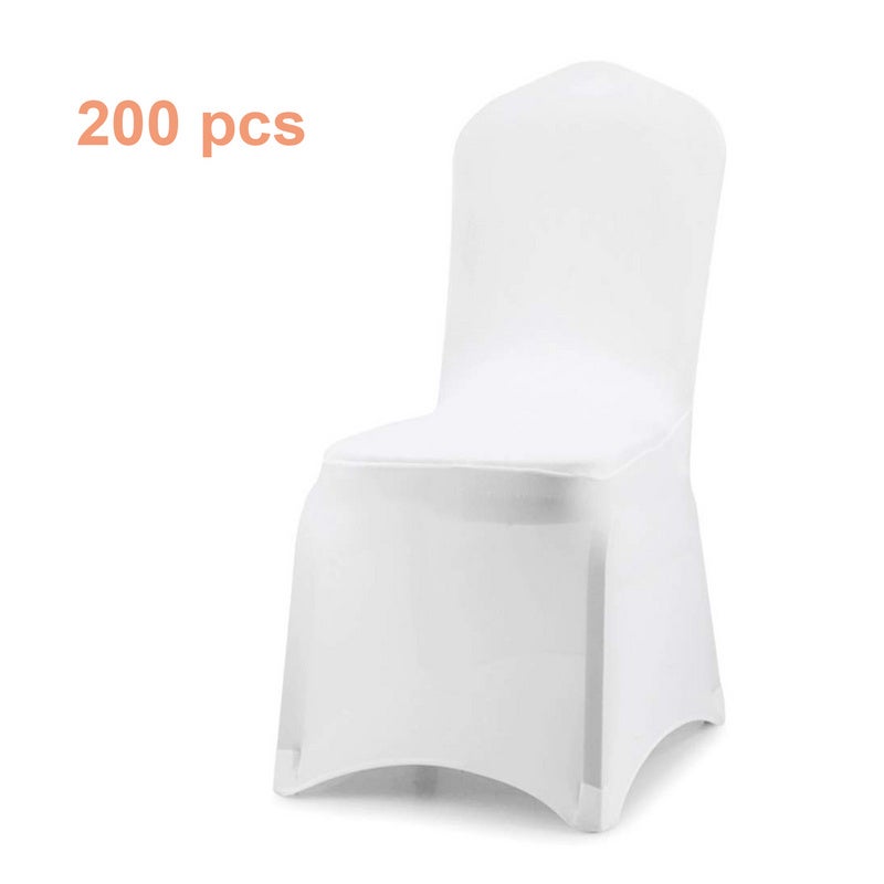 Lot De 50 Housses De Chaise Blanches En Polyester – Idéal Pour Mariage, Baptême, Décoration