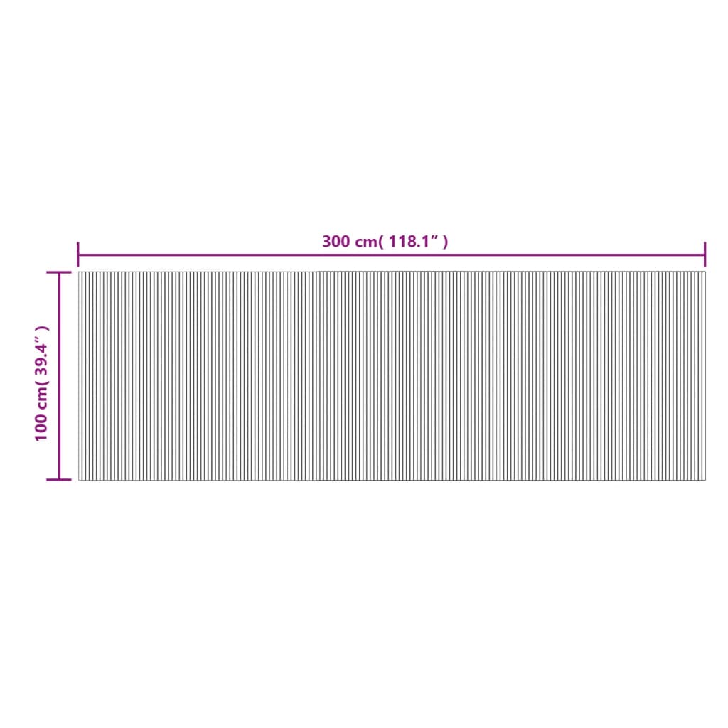 Tapis rectangulaire marron 100x300 bambou - 8