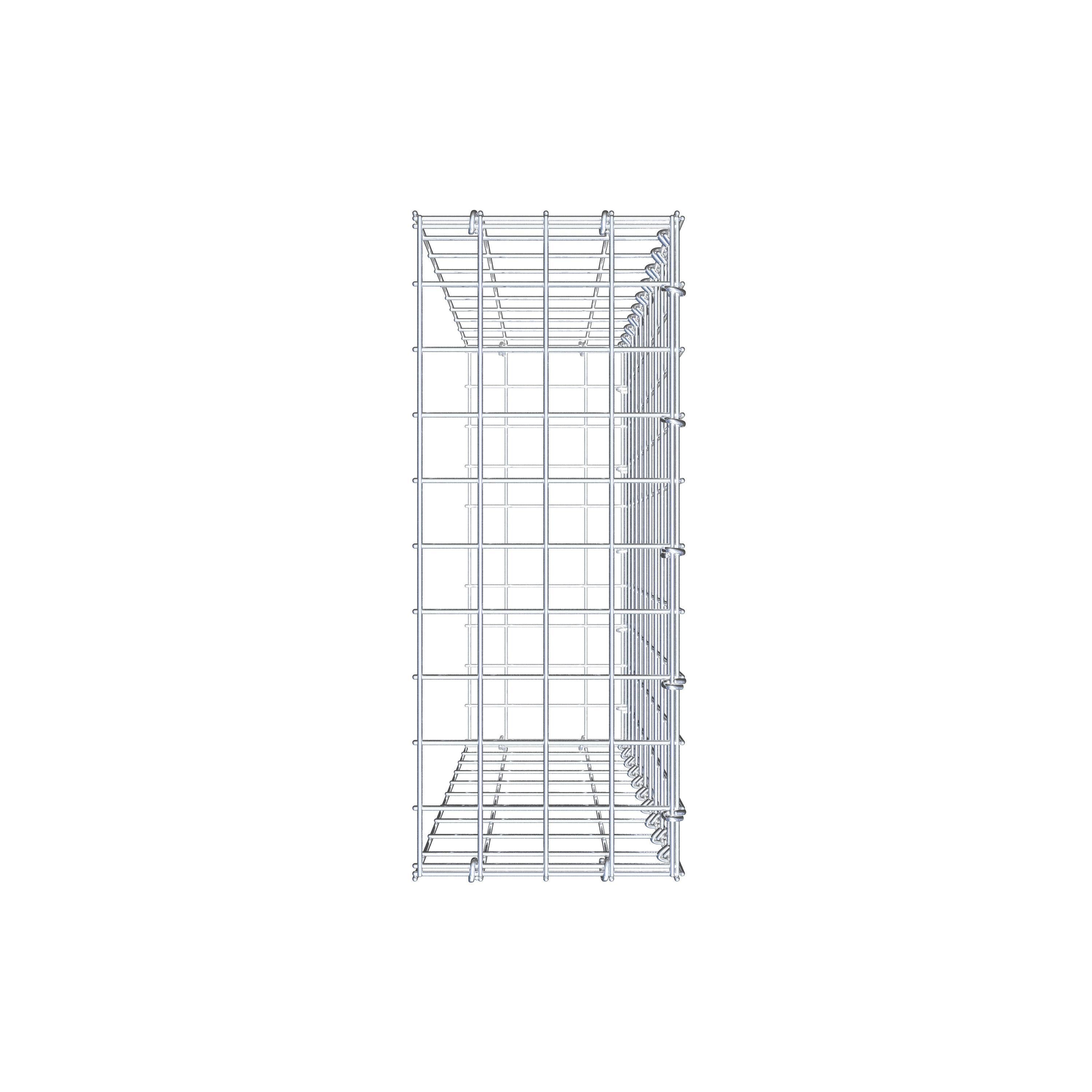 Gavión para alargar en acero galvanizado 100x20x50cm (LxAxP), malla 5 x 10cm, Anillo en C, sin rejilla frontal - 5