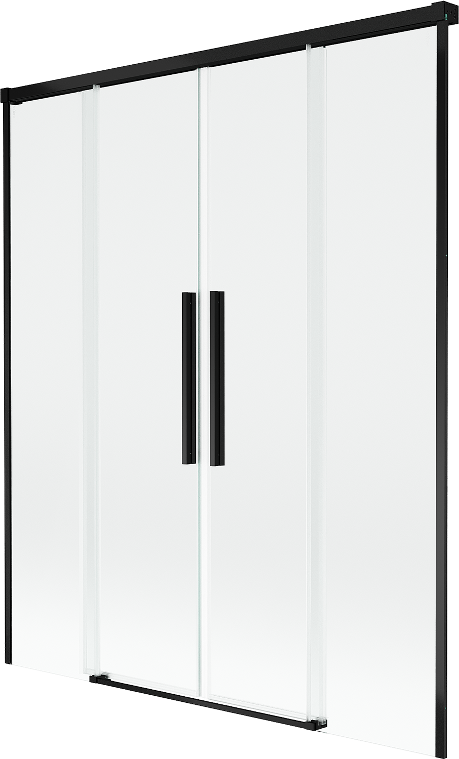 Mexen Rox parawan nawannowy 2-skrzydłowy rozsuwany 140 x 150 cm, transparent, czarny - 8C9-140-002-70-00