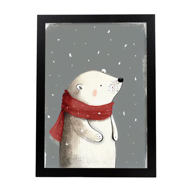 Nacnic Urth Poster No Estilo De Abacolor Ilustrações Infantis Em Cor Inteira De Animais Bebês Com Roupas Vermelhas A4 Marcos Blanco