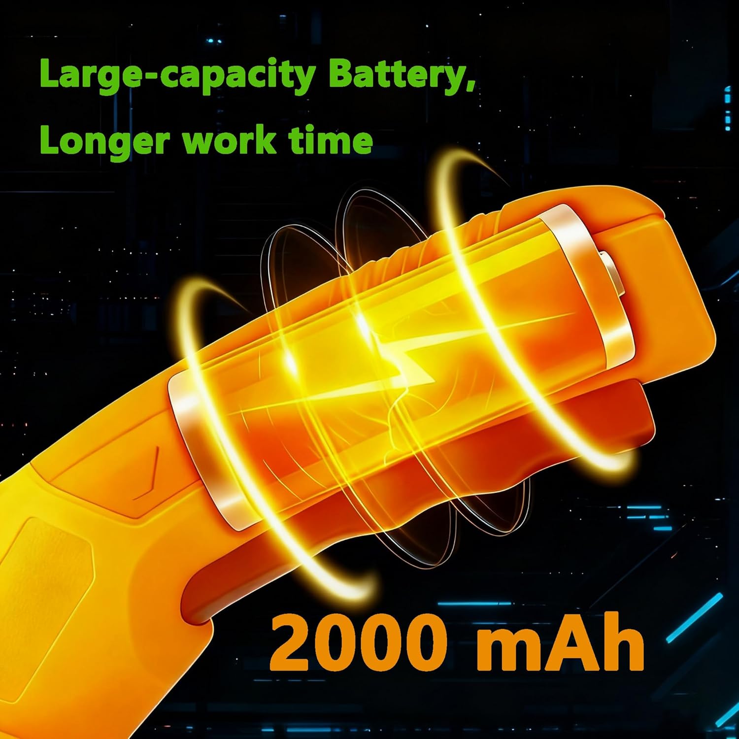 Ciseaux électriques sans fil - 2000 mAh - Coupe le cuir, tapis, carton et PVC - Bouton de sécurité et lumière de travail LED - Chargement USB - 4