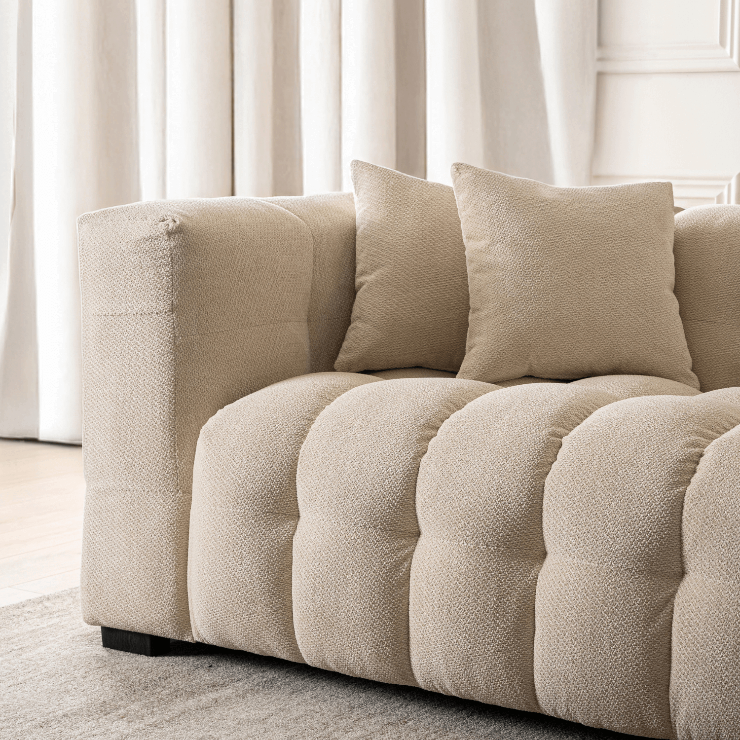 Kanapa Sofa Glamour 3 Osobowa Do Salonu Wygodna Kremowa MODERNO 3S - 4