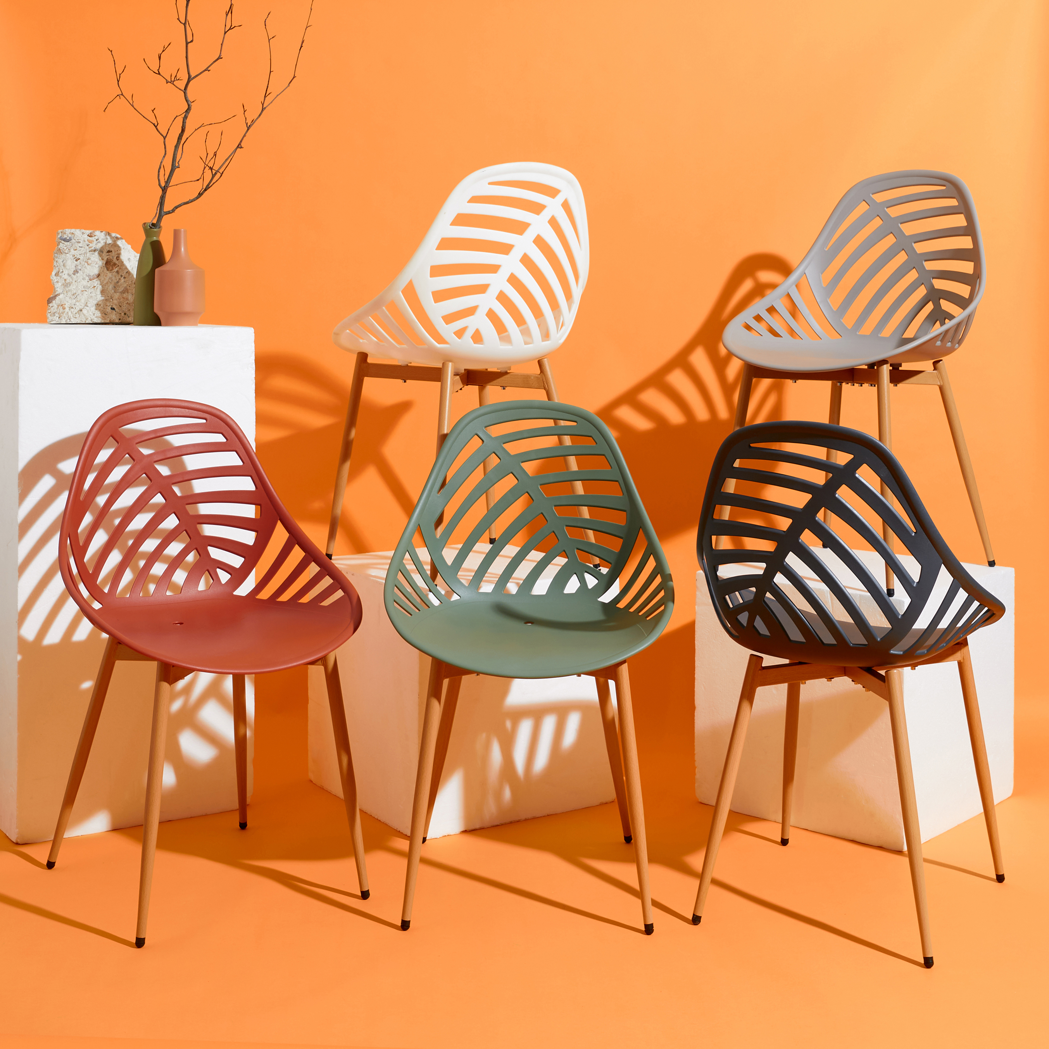 Lot De 4 Chaises - Home Deco Factory - Alameda - Taupe - 4